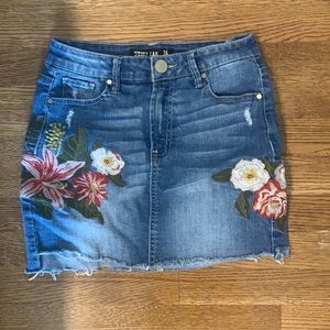 Design Lab Floral Denim Skirt
